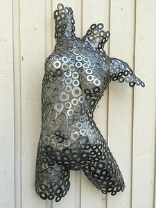Metal Wall Art Abstract Sculpture Home Decor female Torso by Holly Lentz - Picture 1 of 11