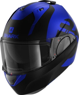 CASCO MODULARE SHARK EVO-ES KEDJE MATT NERO BLACK BLU MENTO RIBALTABILE TG XS - Image 1 of 4