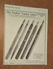 Old Vintage Antique - Parker Lucky Curve Fountain Pen Collection - 1903 Print AD