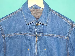 RARO! GIACCA DENIM MONTGOMERY WARD 101 vintage anni 50, coperta foderata, zip, taglia small - Foto 1 di 12