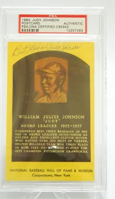 Judy Johnson INSR Negro League Baseball HOF Autograph Plaque Postcard 💎PSA SLAB - Image 1 of 4