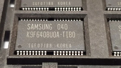 2pcs of K9F6408UOA-TIBO, 8M x 8 Bit NAND Flash Memory, TSOP40 - Image 1 of 3