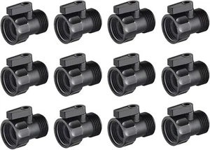 12 Pack 3/4'' Plastic Garden Hose Shut Off Valve Thread Connector US Stock N649 - Picture 1 of 8