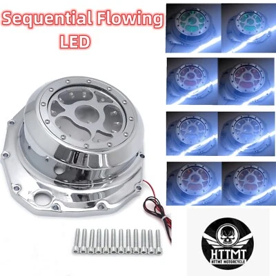 Крышка муфты двигателя с последовательным потоком светодиодов для Suzuki Hayabusa GSX1300R 99-22 - Изображение 1 из 4