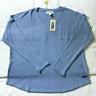 Calvin Klein Shirt Women's Long Sleeve Lt Blue Honeycomb Waffle Knit Top M--New-