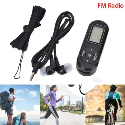 Portable FM Radio LCD Display Mini Pocket Radio Transistor with Earphones - Image 1 of 4