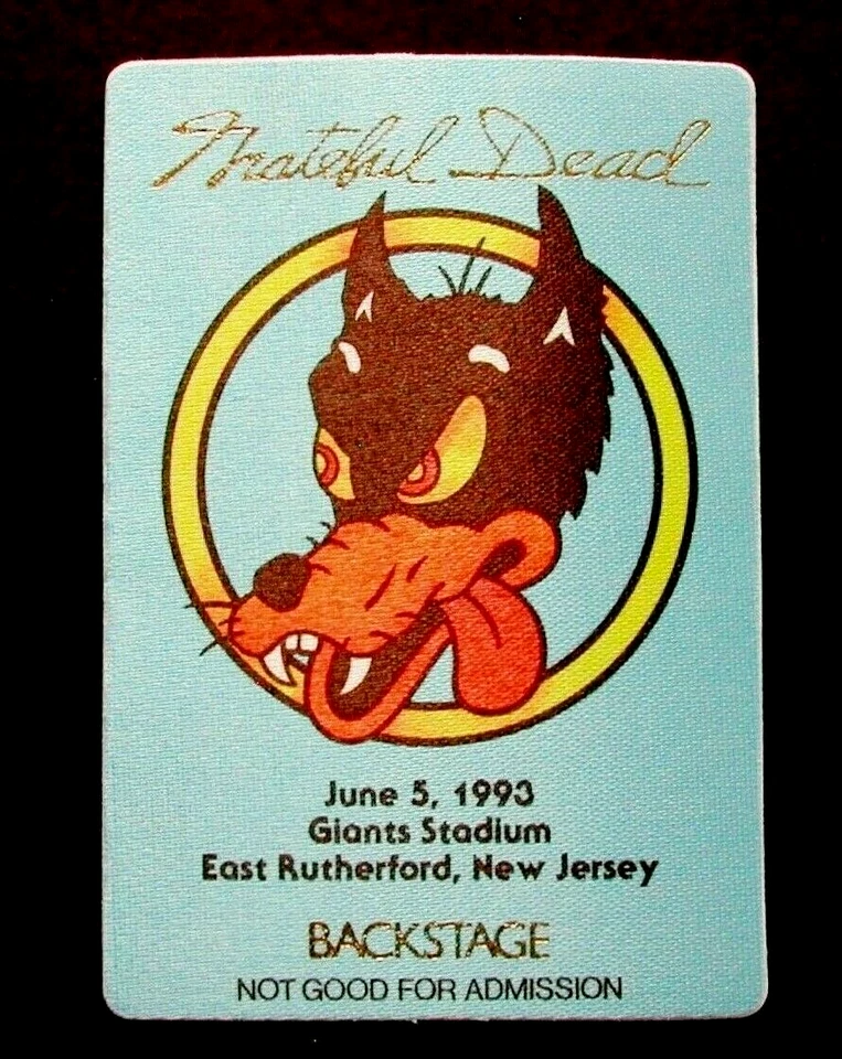 Grateful Dead Backstage Pass Jerry Garcia Wolf Giants Stadium NJ 6/5/93 6/5/1993 Foto 1 de 4