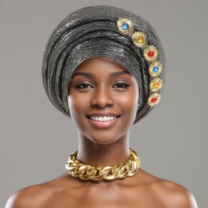 New European American Cap Multi-layer Sponge Layered Side Colorful African Hat - Picture 1 of 24