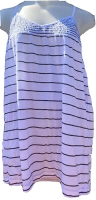 Camiseta sin mangas DEREK HEART negra blanca a rayas cuello en V calce suelto Jrs talla mediana corredor Foto 1 de 4