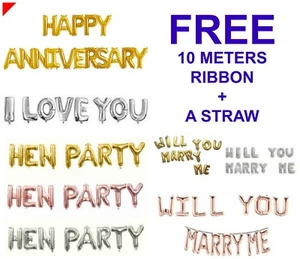 16 LOVE Folienballons Valentinstag Ballon Willst du mich heiraten Henne Partyballon - Bild 1 von 30