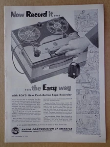 RCA 1953 grabadora de cinta push-botton anuncio - Imagen 1 de 1
