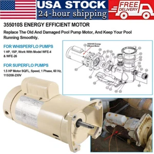 For Pentair Whisperflo Pool Pump Motor 355010S fit WFE-4 WFE-26 SF-N1-1/2-AE - Picture 1 of 11