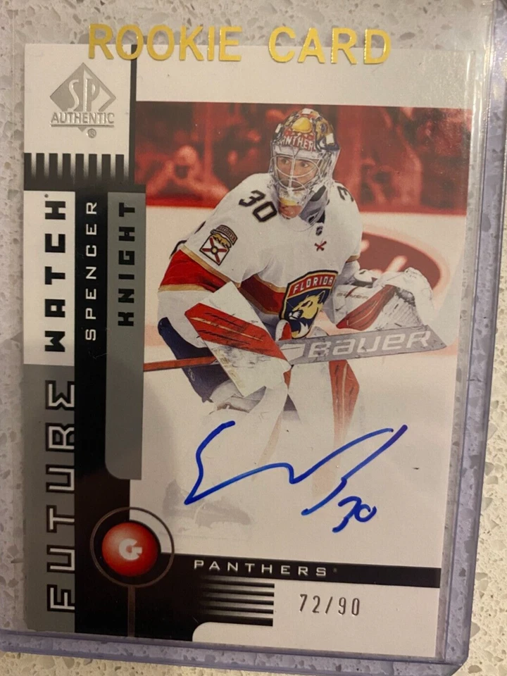 2021-22 SP Authentic NHL SPENCER KNIGHT 2001-02 Retro Future Watch Auto /90 - Image 1 of 1
