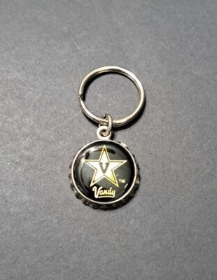 Vanderbilt University Vtg 90's Vandy Commodores Bottle Cap Keychain Key Ring Fob - Image 1 of 4