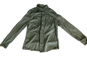 Vintage All-Son Mens Army Green Shirt 100% Cotton Size L Grunge - Picture 1 of 7