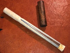 Taco de piscina frontal de 4 puntas Jerry Rauenzahn. Cocobolo en arce ojo de pájaro. - Imagen 1 de 2