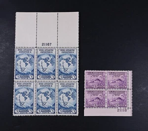 USA Scott # 752 753 Plate Blocks VF MNG as Issued US Stamps Cat $42 - Picture 1 of 2