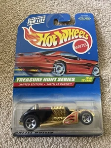 1998 Hot Wheels Treasure Hunt #754 Black Salt Flat Racer con ruote a 5 raggi auto - Foto 1 di 3