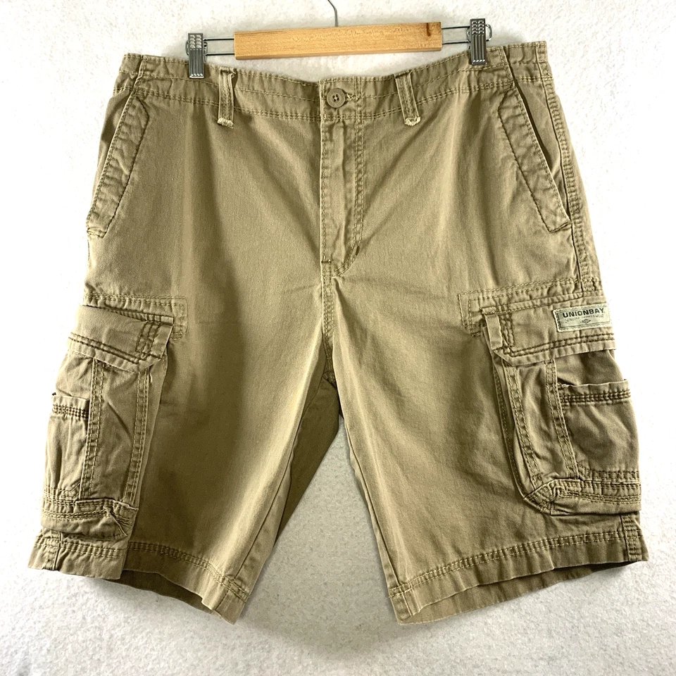 Pantalones Cortos Largos Union Bay Para Hombres Y2K Carga Talla 34/36 Caqui Utilidad Ropa de Calle Grunge Foto 1 de 4