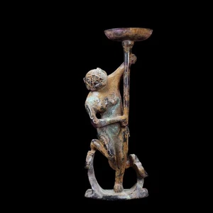 Cristal antiguo chino hecho a mano grande y de alta calidad * figura * soporte de lámpara - Imagen 1 de 6