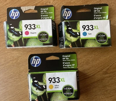 HP 933XL Magenta Cyan and Yellow EXP 2022/2023 - Image 1 of 4