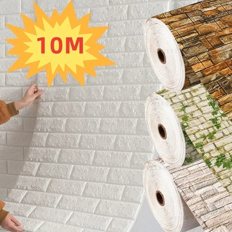 3D Foam Brick Self Adhesive Wallpaper Waterproof Wall Stickers Home Decor - Image 1 of 4