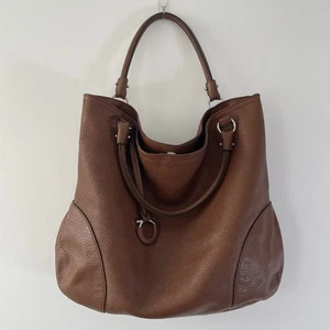 Borsa a tracolla Salvatore Ferragamo borsetta marrone marrone marrone ciottolato foderata grande - Foto 1 di 24