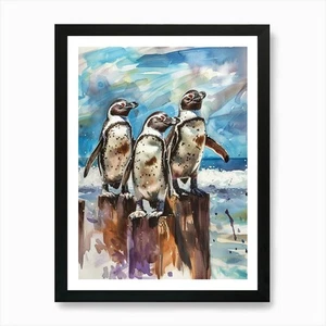 Humboldt Penguin Stewart Island Ulv Framed Wall Art Poster Canvas Print Picture - Picture 1 of 4