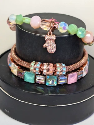 Bomb Party RETRO Holiday Stack "Mint to be Mittens" RBP6524 Rose Gold — 第 1/4 张图片