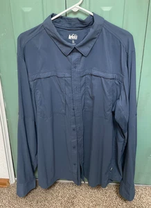 REI Co-op Langarm Wander/Outdoor Herren Hemd | Blau | Größe XL | Neu ohne Etikett - Bild 1 von 3