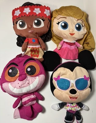 Disney Doorables Peluche Moana Cheshire Gato Mickey Rapunzel Lote de 4 Juguetes Hinchados Foto 1 de 4