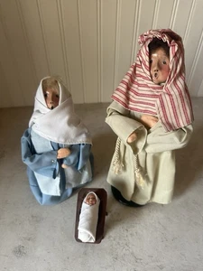 Byers Choice Carolers Belén María y José con el Niño Jesús Conjunto De 3 De Colección 1990 - Imagen 1 de 5