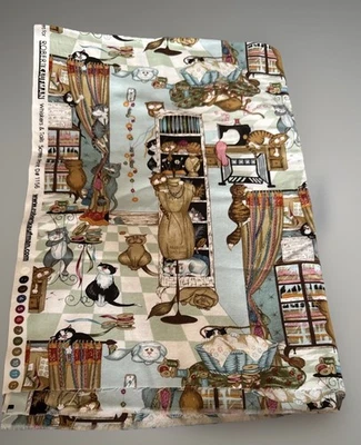 Robert Kaufman Naughty CATS Fabric “Whiskers & Tails#1156  ,  “28’Lx42’W” - Image 1 of 4