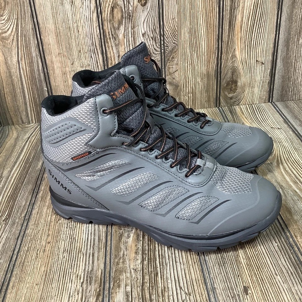 Simms Challenger Mid Deck Boots Waterproof Gray Fishing Mens Lace Up Size US 8 - Image 1 of 4
