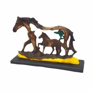 Resin Horse Showpiece for Home Decor 12.5"x 8" Brown