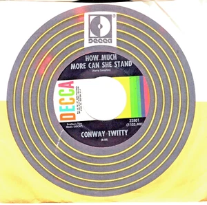 CONWAY TWITTY: HOW MUCH MORE CAN SHE STAND / JUST LIKE A STRANGER, 45 RPM -2757 - Picture 1 of 3