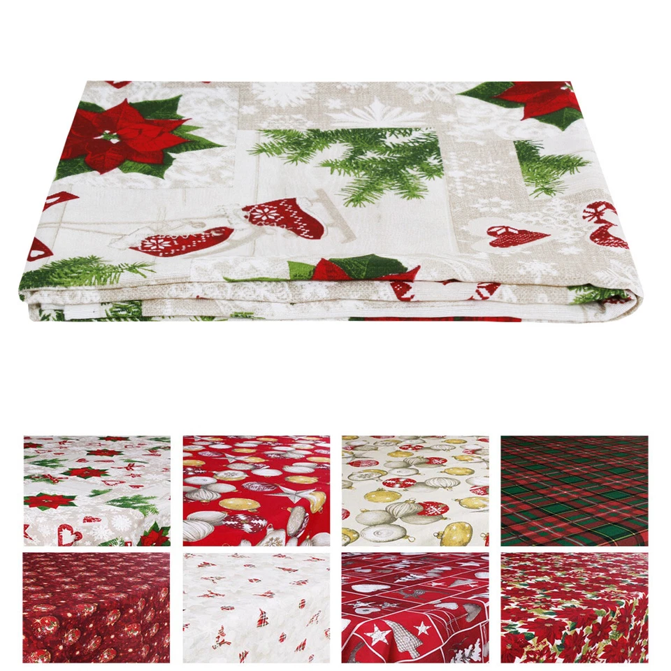 Stoff Baumwolle Gemustert Weihnachtsdeko Schliff 280x280 CM Meterware Rot - Bild 1 von 1