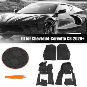 for Chevrolet Corvette C8 2020-2024 Black Floor Mats Liner All Season Pad Carpet - Picture 1 of 14