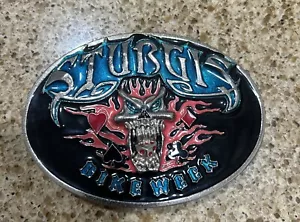 CINTURÓN HEBILLA STURGIS HARLEY DAVIDSON MOTOCICLETA INDIA KAWASAKI HONDA SUZUKI - Imagen 1 de 7