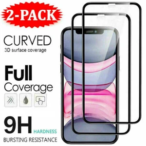 Full Screen Protector For iPhone 16E 15 11 12 13 14 16 Pro MAX XR Tempered Glass - Picture 1 of 9