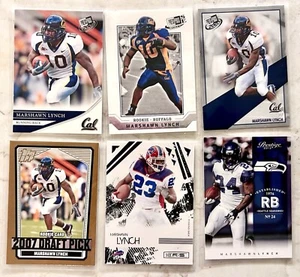 NFL TNF LEGEND MARSHAWN LYNCH 6 carte! 4 Esordienti! Bollette! Falchi di mare! Pass pressa - Foto 1 di 8