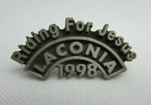 Vintage 1998 Laconia Bike Week Biker Zinn Jesus Event Pin 75th Anniversary USA - Bild 1 von 2