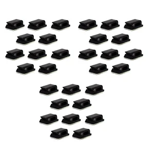 30Pcs Wire Clip Black Car Tie Rectangle Cable Holder Mount Clamp Self Adhesive J - Afbeelding 1 van 13