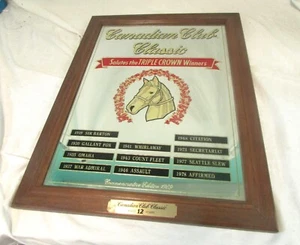 Canadian Club Classic Salutes The Triple Crown Winners Mirrored Sign, 1989 - Picture 1 of 7