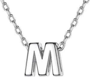 Sterling Silver Initial M Necklace | Hypoallergenic & Stylish | Perfect Gift - Picture 1 of 1