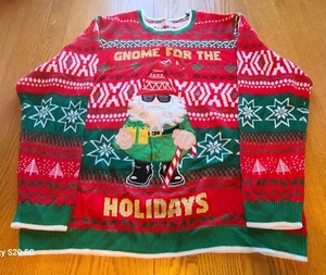 Holiday Time Gnome for the Holidays Mens Ugly Christmas Sweater 3XL 54-56 - Picture 1 of 16