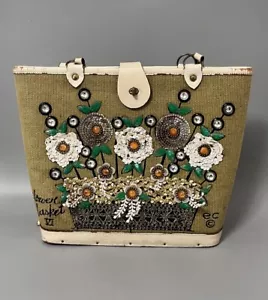 Vintage 60s Enid Collins Flower Basket Hand Bag VI Purse Shoulder Bag Tote *READ - Picture 1 of 17