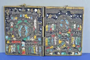 Antique 19th Century Russian Bronze/Enamel Folding/Travelling Icon, c1880 - Picture 1 of 6
