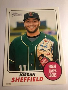 2017 Heritage Minor League Jumbo 5x7 Jordan Sheffield Loons 105 #'d 02/49 - Picture 1 of 1