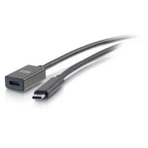 C2G 1FT USB Typ-C Stecker auf USB Typ-C Buchse Verlängerungskabel - Schwarz - Bild 1 von 3